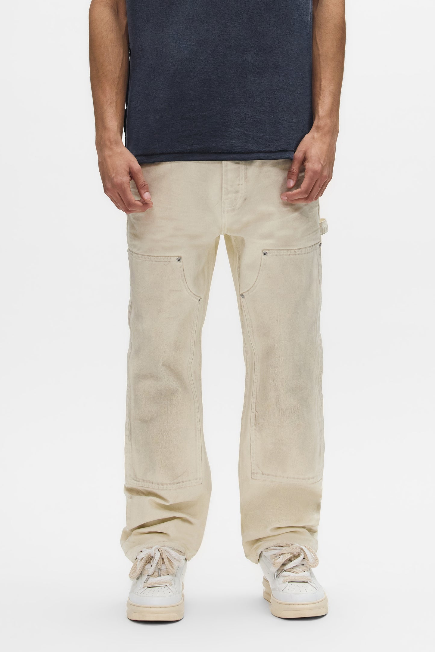 Canvas Carpenter Off White Purple Pants Canvas Carpenter Off White Purple Pants