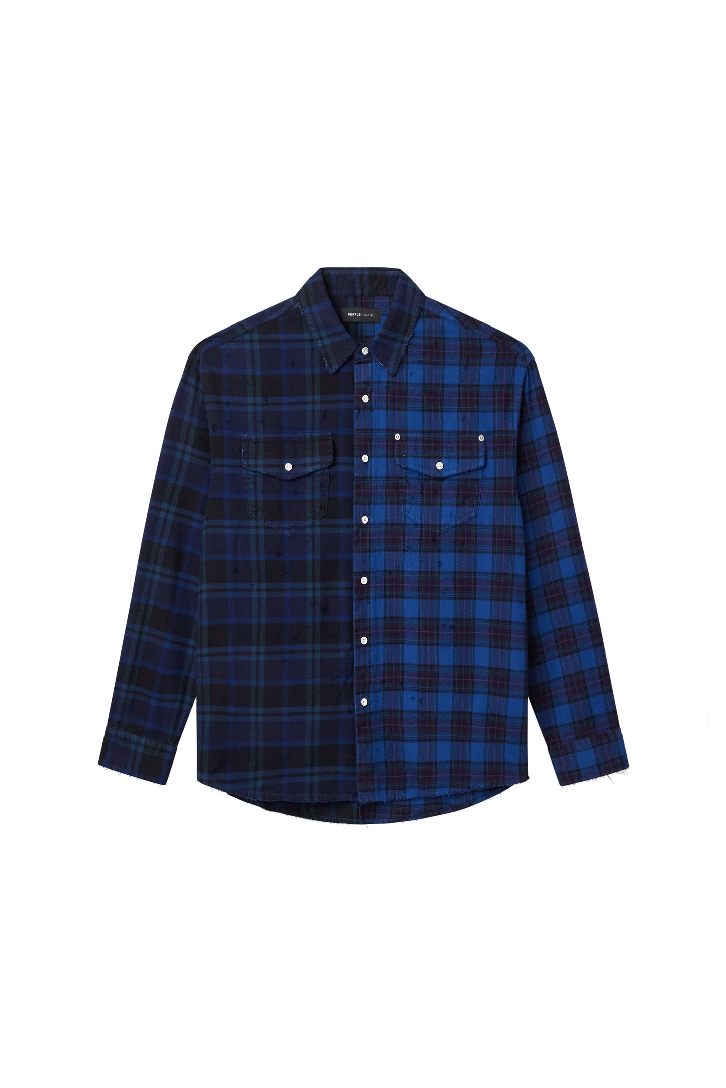 Half & Half Flannel Purple Shirt Half & Half Flannel Purple Shirt