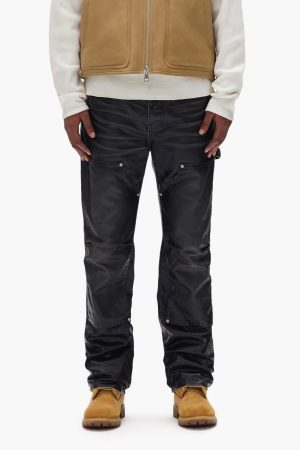 Coated Panel Carpenter Black Purple Pants