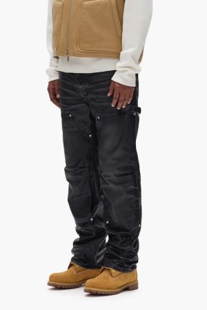 Coated Panel Carpenter Black Purple Pants