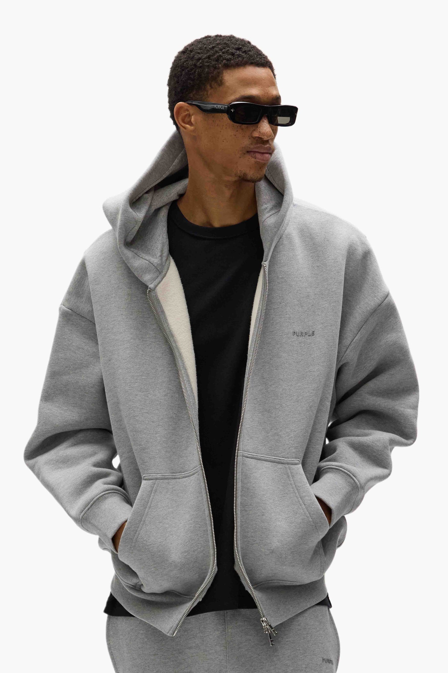Basic Zip-Up Purple Hoodie Basic Zip-Up Purple Hoodie