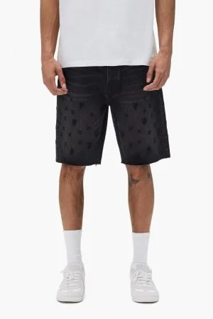 Beaded Monogram Black Purple Shorts​