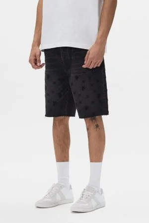 Beaded Monogram Black Purple Shorts​