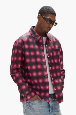 Gothic Shadow Leather Purple Shirt