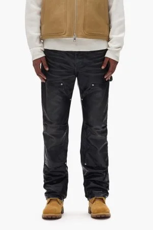 Coated Panel Carpenter Black Purple Pants