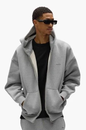 Basic Zip-Up Purple Hoodie
